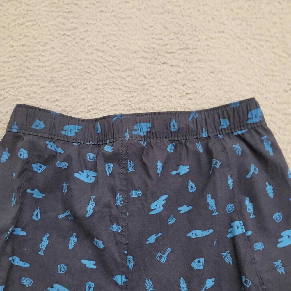 The North Face Shorts Mens Small Blue Outdoors All‎ Over Print Belted Stretch